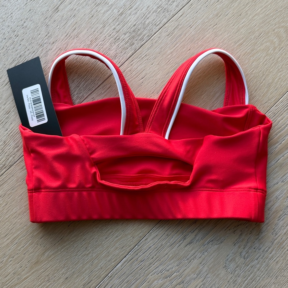 NWT FIVE the Label Dance Red Athletic Sports Bra with White Trim size XS - Picture 2 of 4